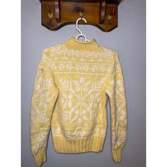 Vintage 80s Girls Junior's 16 Obermeyer Wool Yellow Ski Sweater - Picture 13 of 13